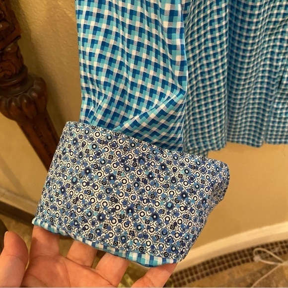 ROBERT GRAHAM Men Blue Pattern Classic Fit Flip Cuffs Long Sleeve Shirt Size L - Picture 3 of 10